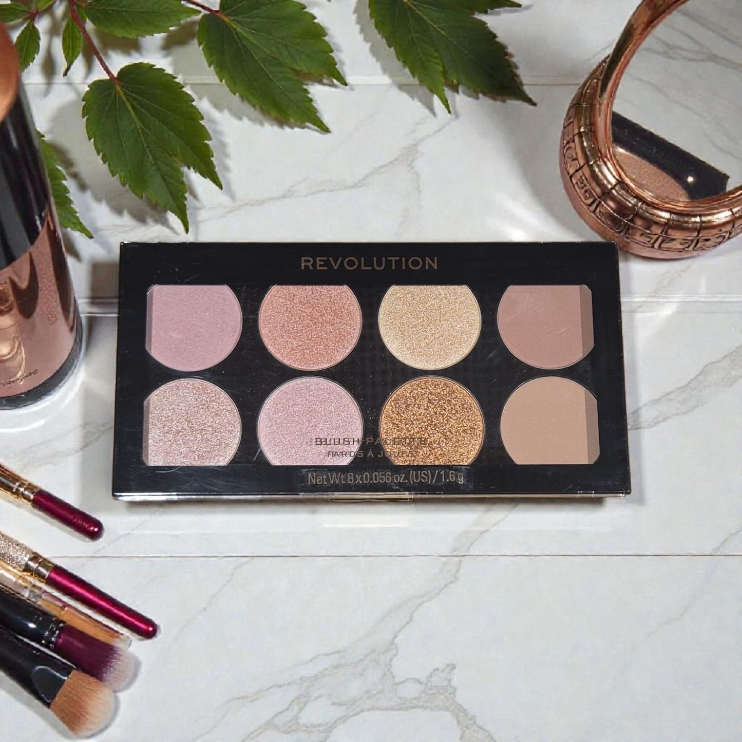 Makeup Revolution Ultra Blush Palette - Golden Sugar Rose Gold (8x1.6g)