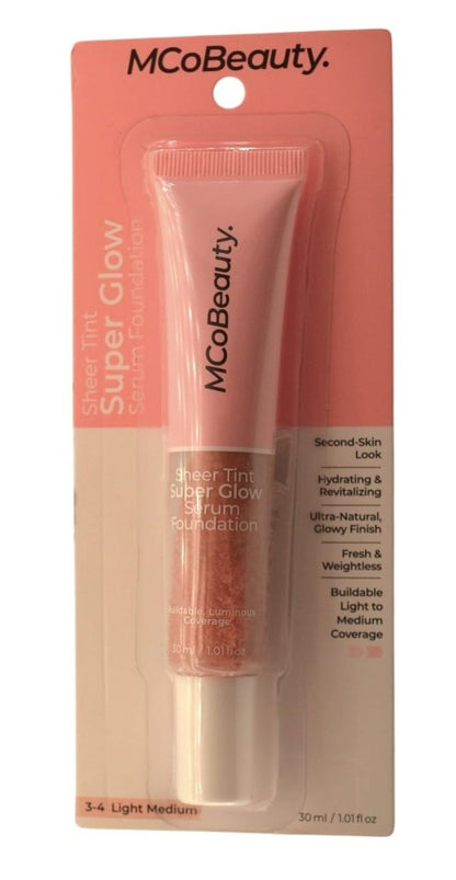 MCoBeauty Super Glow foundation packaging on a white background