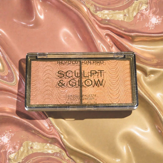 Revolution PRO Sculpt And Glow Highlighting Contour Palette Medium Deep 8g