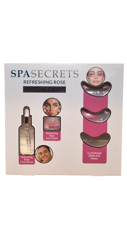 SPA SECRETS Rose Face and Eye Care Kit, Refreshing
