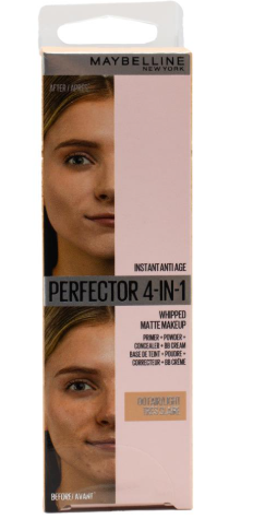 MAYBELLINE 30ml PERFECTOR 4 IN 1 WHIPPED MATTE MAKEUP FAIR LIGHT 00